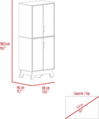 Rectangle Kitchen Pantry Light Oak and White