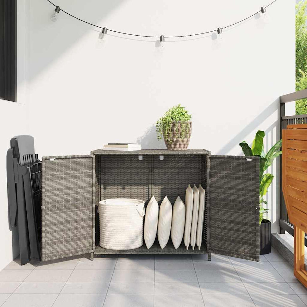 Grey Outdoor Storage Cabinet for Patio and Garden with 4 Shelves, Durable PE ...