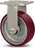 SY America 6" X 2" Casters Wheels,Heavy Duty Industrial Casters，Polyurethane on Aluminum Wheels,1 Rigid Casters,1300 LBS Load Capacity