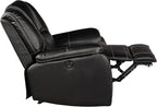 Faux Leather Recliner Sofa Furniture Set for Living Room, Recliner Chair, Manual Loveseat, 3 Seat Recliniing Sofa Couch Set for Meeting Room,Black