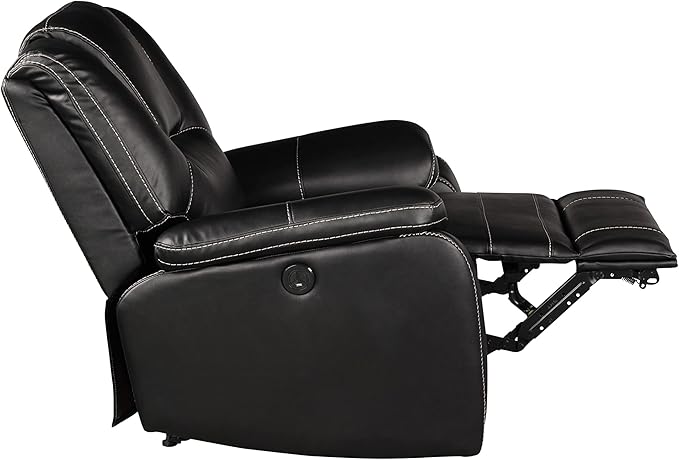Faux Leather Recliner Sofa Furniture Set for Living Room, Recliner Chair, Manual Loveseat, 3 Seat Recliniing Sofa Couch Set for Meeting Room,Black