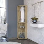 Farmhouse Rustic Corner Cabinet, Storage Locker 3-Tier Shelf with Glass Rack,for Kitchen Home