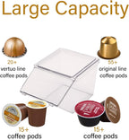 Tea Bag Organizer Coffee Pod Holder K Cup Holder, Stackable Acrylic Desk Organizer Box with Lid, 4 Pack