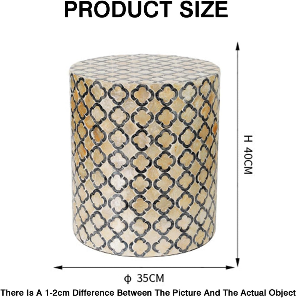 Bedside/Sofa Side Table – Shell-Style Accent Table (Suitable for Living Room,...