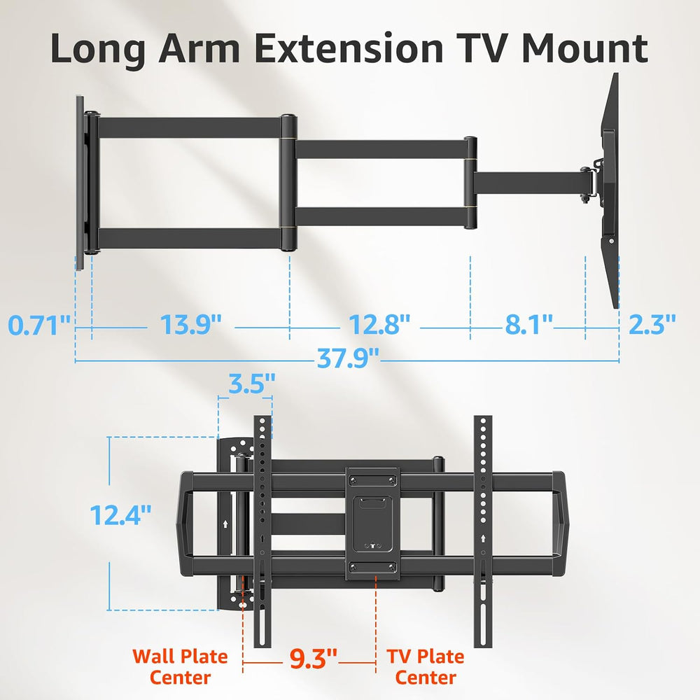 MOUNTUP 37.9" Long Arm TV Wall Mount for Most 42-75 Inch TVs, Full Motio...