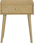 NTC Lux Solid Wood Nightstand, Mid Century Modern Side Table Bedroom, Bedside Furniture, Night Stand, End Table, Easy Assembly - Sand
