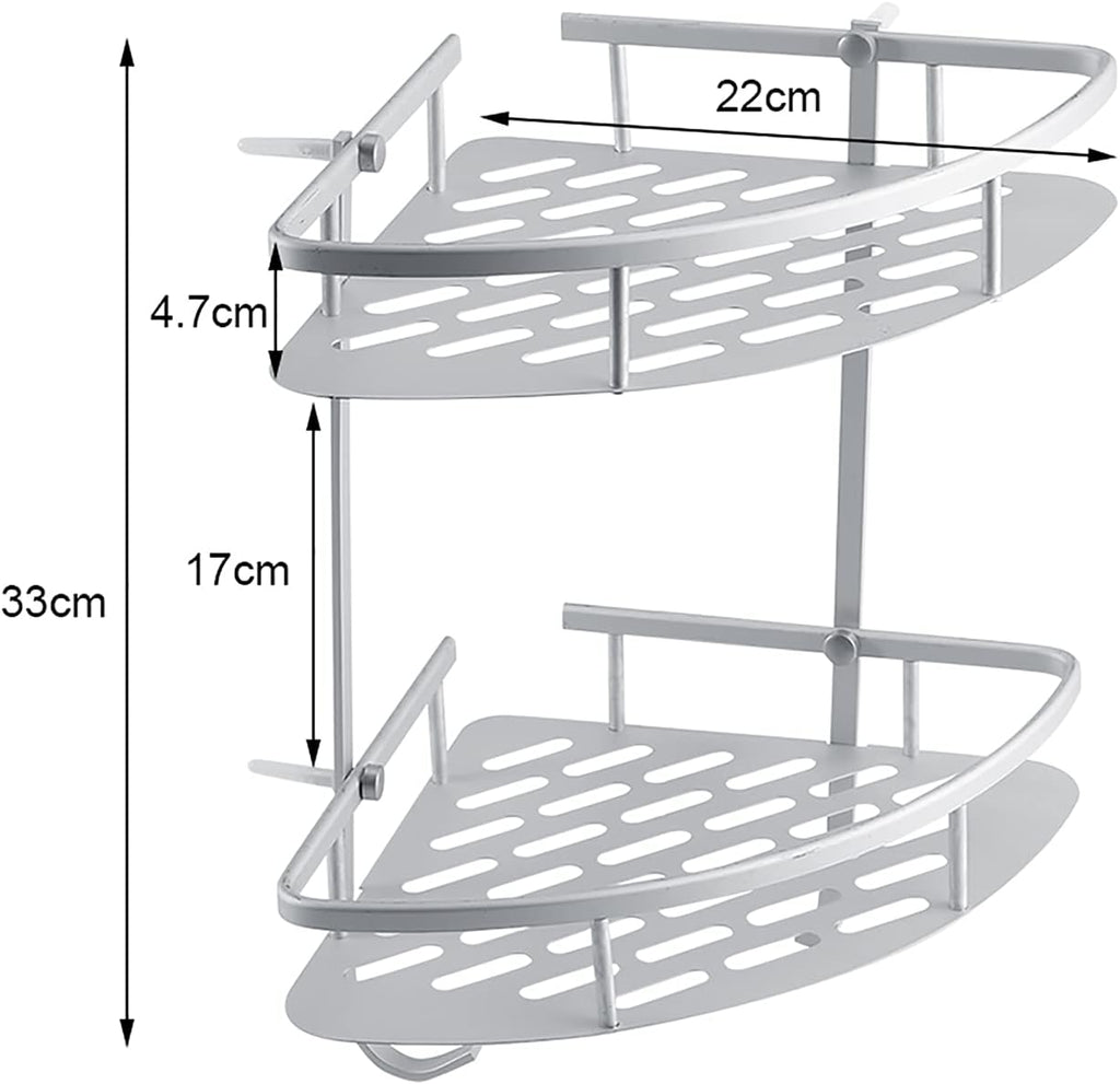 flexman Corner Shower Caddy, Simple Aluminum Bathroom Shower Shelves, Shower Corner Shelf for Store Shampoo, Cleaning Supplies