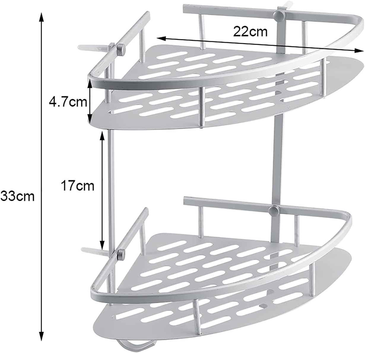flexman Corner Shower Caddy, Simple Aluminum Bathroom Shower Shelves, Shower Corner Shelf for Store Shampoo, Cleaning Supplies