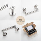 BGL Toilet Paper Holder Brushed Nickel Wall Mount, Brush Nickel Bathroom Toilet Paper Holder Brushed Nickel SUS 304 Stainless Steel, Double Post Pivoting Toilet Paper Roll Holder for Bathroom RV
