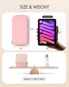 Vlando Jewelry Travel Case with 12 Velvet Jewelry Bags Travel Jewelry Orgainzer for Girls Jewelry Box for Necklace Rings Earrings Bags Christmas Gifts for Women Girls(Pink)