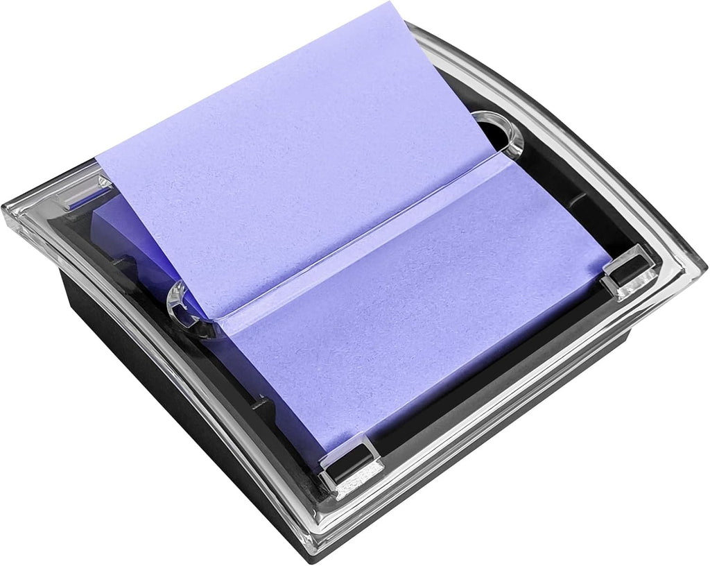 Pop Up Sticky Note Dispenser,3x3 Inches,Sticky Note Holder, Black Base,Sticky Note Dispenser for Office Home Classroom Desk Supplies