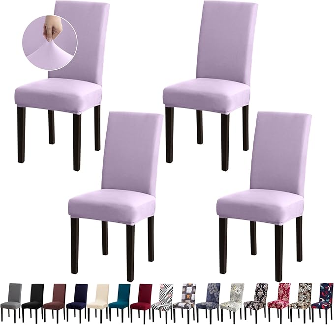 Dining Room Chair Covers - Stretch Kitchen Chair Covers Set of 4, Removable Washable Slipcovers for Home, Hotel, Banquet