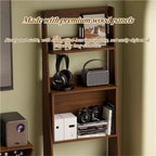 Vinta 4-Tier Wood Ladder Shelf - Stylish Open Display Rack, Floor-Standing Magazine Holder, Versatile Storage for Living Room & Study, Modern Home Decor