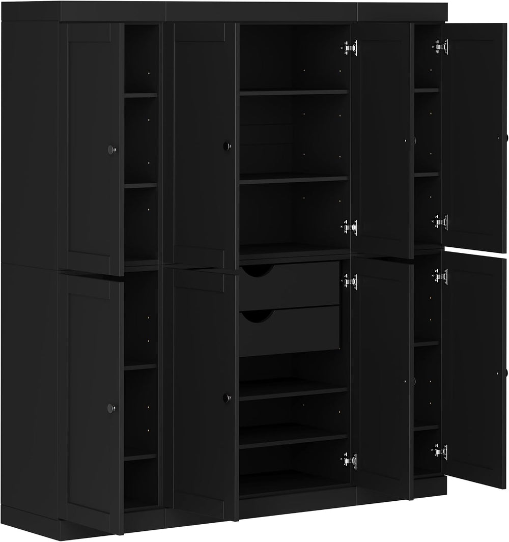 Palace Imports Solid Wood Pantry Storage - 71.5" Tall x 65" W - Uti...