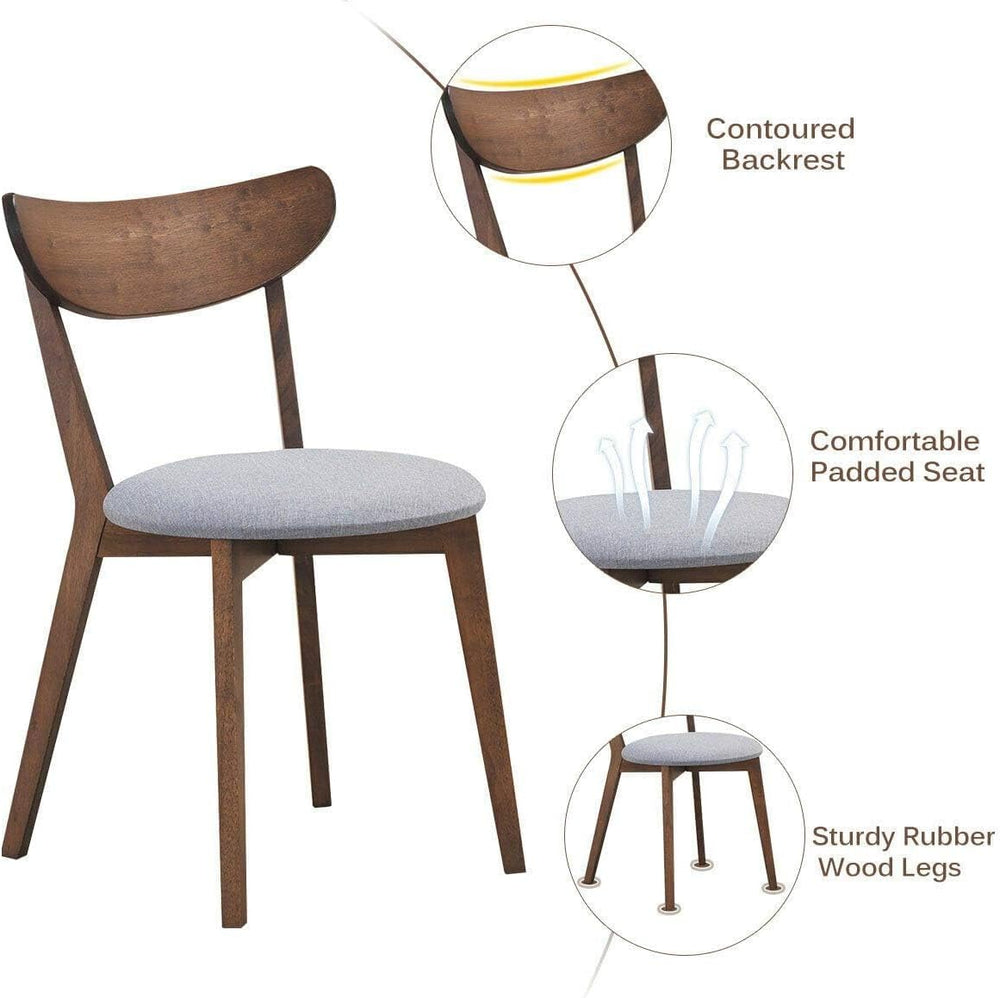 COSTWAY Dining Chairs Set of 6, Mid-Century Modern Kitchen & Dining Chair...