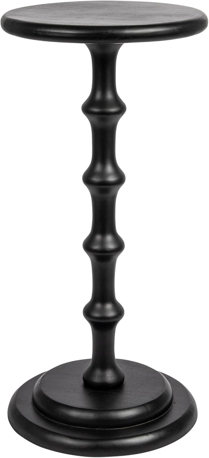 Creative Co-Op Ergo Pedestal Cocktail Side Table, Black