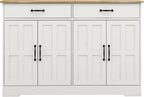 Farmhouse Buffet Cabinet Storage Sideboard, with 2 Drawers and 4 Doors, for Dining Living Room Kitchen,for Kitchen Home