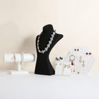 GemeShou Black necklace storage hanger stand jewelry organizer, Velvet jewelry stand necklace holder, jewelry mannequin bust for necklaces, jewelry bust display stands【Black-Large height 12 inch】