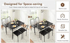 VECELO 5 Piece Dining Table Set for 4, Dinette with Chairs for Kitchen, Breakfast Nook, Small Space,Easy Assembly