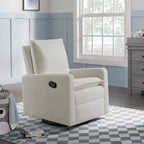 Oxford Baby Uptown Upholstered Glider Recliner Rocking Chair 360° Swivel for Nursery and Living Room - Boucle White