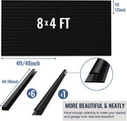 Slatwall Panel Garage Organizer PVC Slatwall Heavy Duty Wall Mounted Rack, Interlocking Slat Wall Panels for Tool Organization Peg Board (Black 4 x 8 ft)