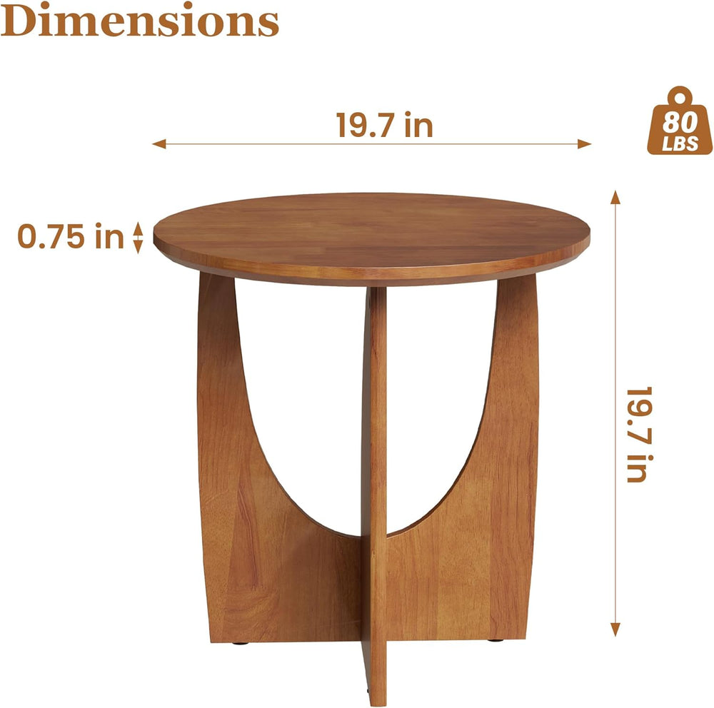 Round End Side Table - 19.7" Unique Tall Round Side Tables Living Room, ...