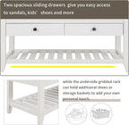39″ Storage Bench with Cushioned Seat and Drawers,Multipurpose Wooden Entryway Ottoman,Hidden Compartment Organizing Shoe Rack,for Bedroom Hallway Porch,White