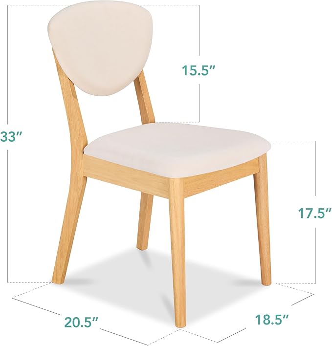 Best Choice Products Dining Chairs Set of 2, Mid-Century Modern Upholstered W...