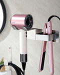 Hair Dryer Holder Wall Mounted, Hair Tool Organizer Wall Mount for Bathroom, Stainless Steel Hair Dryer Holder, Blow Dryer Holder Adhesive/Drilling Hair Dryer and Straightener Holder UEMUSI
