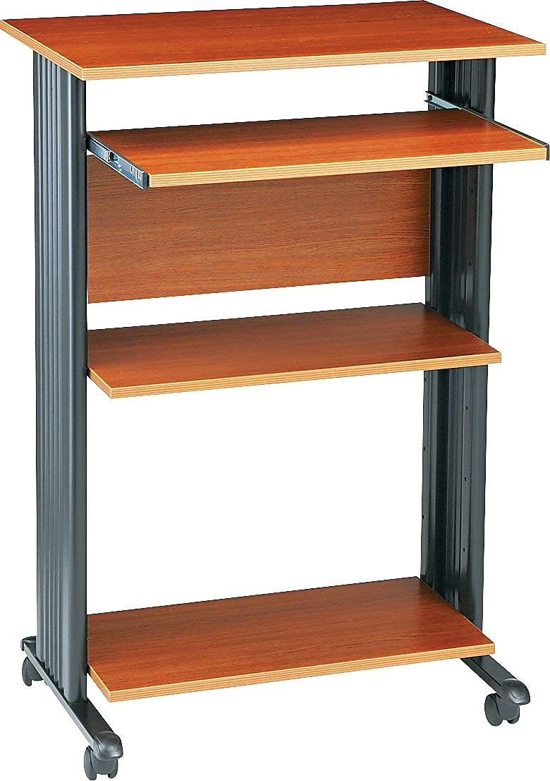 Safco MUV Mobile Stand-Up Desk - Mobile Desk with Keyboard Tray & Printer...