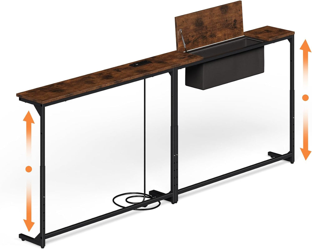 LIFECHOVY Narrow Console Table Behind the Couch with Power Outlets | Adjustab...