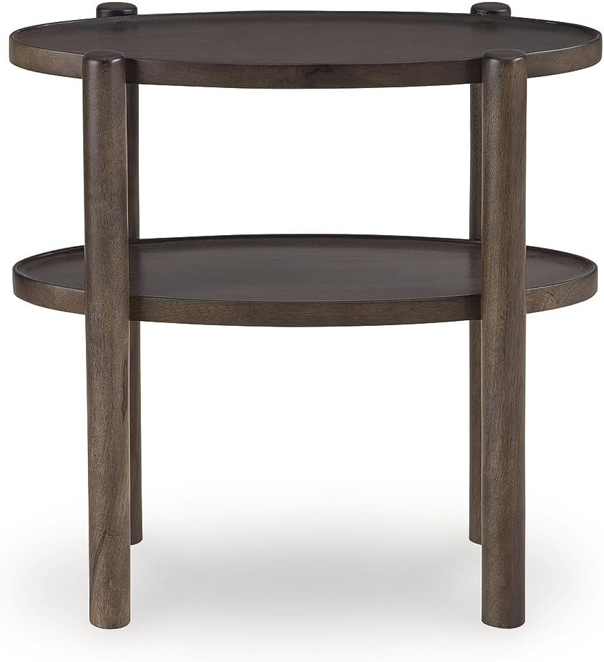 Signature Design by Ashley Wiattbury Solid Mango Wood End Table, Narrow Two-T...