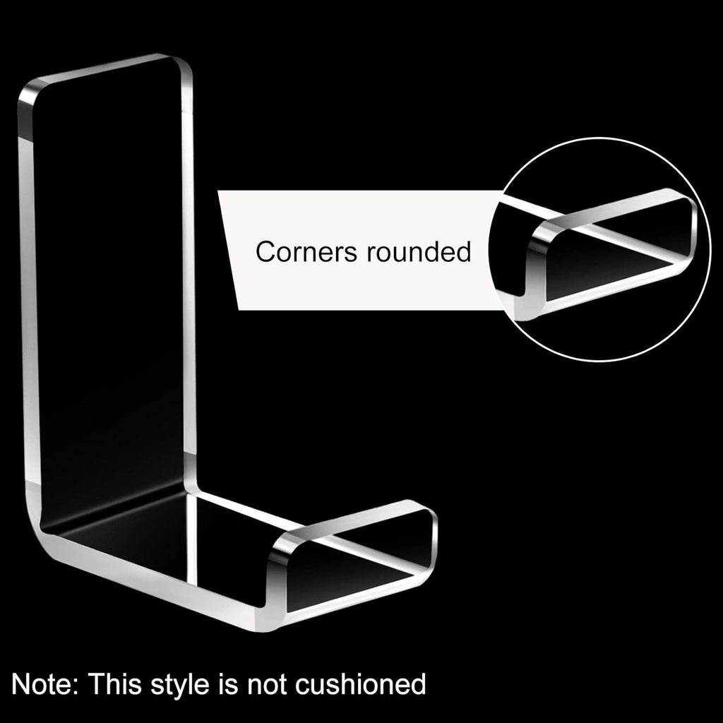 Weewooday 4 Pieces Headphone Hanger Holder Desk Adhesive Headphone Hook Wall Mount Headset Stand Acrylic Holder with Glues for General Purpose Game Earphone(Clear)