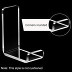 Weewooday 4 Pieces Headphone Hanger Holder Desk Adhesive Headphone Hook Wall Mount Headset Stand Acrylic Holder with Glues for General Purpose Game Earphone(Clear)