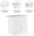 HomeStock Eclectic Elegance Faux Marble Top Kitchen Island