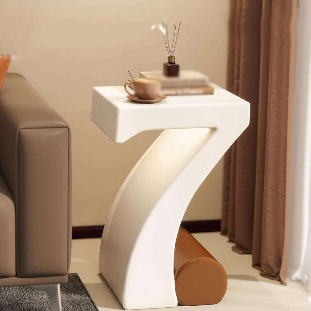 Z-Shaped Side Table End Table with Flat Surface, Decorative Accent Furniture ...