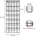 1 Pack 35 Clear Crystal Pockets Large Hanging Shoe Organizer Over The Door Shoe Rack for Closet Door Storage Shoe Holder Hanger, 4Hooks, white (67.7'' x 26.4'')