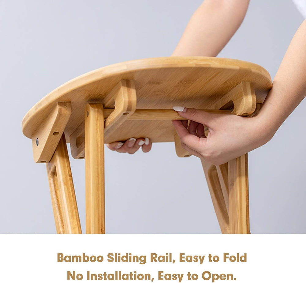Foldable Stool 24inch Folding Bar Stool Wood Kitchen Stool Without Backrest f...