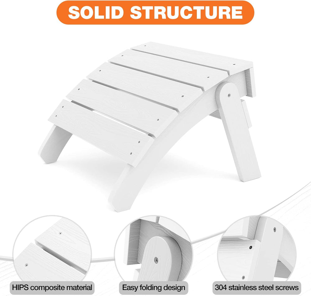 YEFU Adirondack Ottoman Set of 2, Patio Foot Rest, Adirondack Foot Rest, Fold...