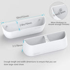 Wall Mounted Shoes Rack 2Pack with Sticky Hanging Strips, Plastic Shoes Holder Storage Organizer,Door Shoe Hangers (SM03-White-2)