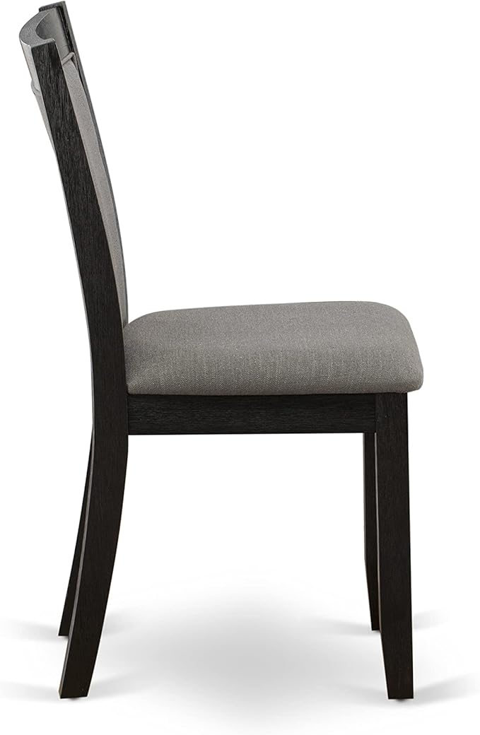 East West Furniture X627MZ650-5 5 Piece Dinette Set Includes a Rectangle Dining Room Table with X-Legs and 4 Dark Gotham Grey Linen Fabric Upholstered Chairs, 40x72 Inch, Multi-Color