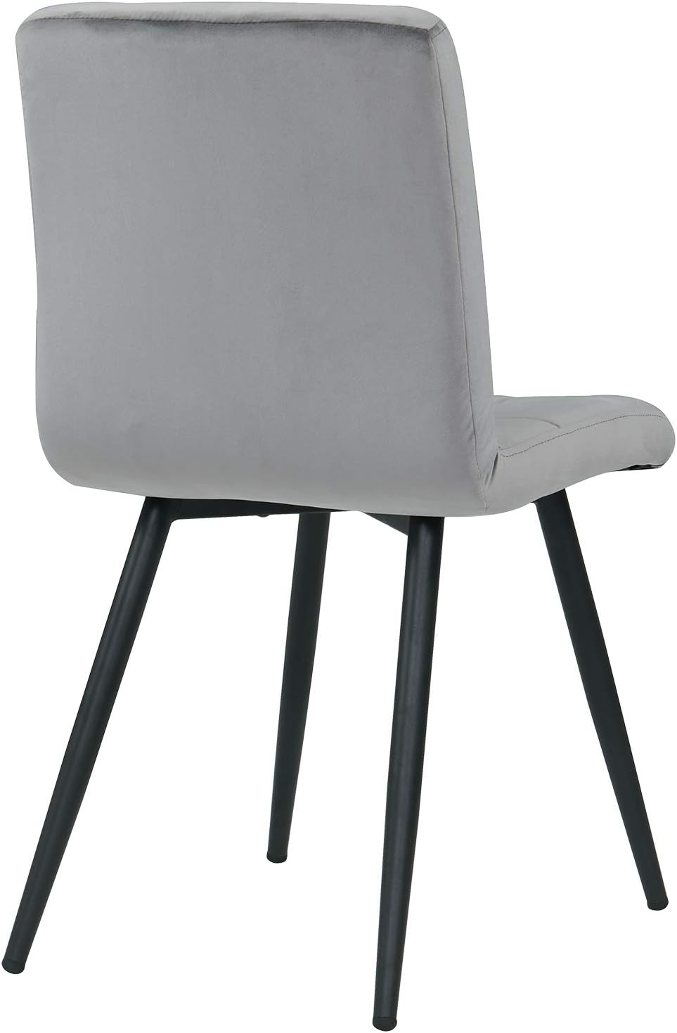 DUHOME Fabric Dining Chairs Set of 4, Black Metal Leg Accent Chairs Grey | So...