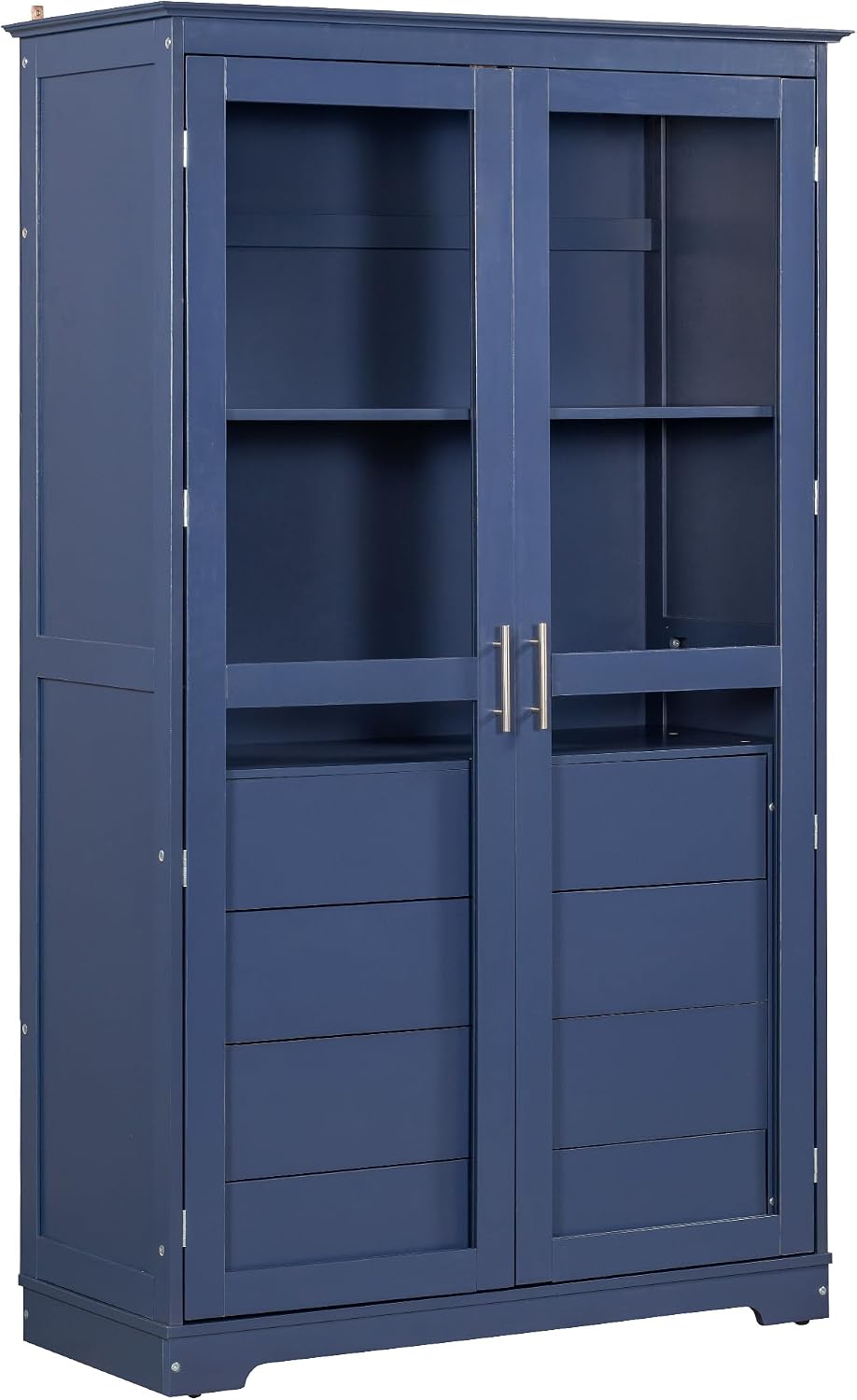 75" Tall Kitchen Pantry Cabinet, Freestanding Food Storage Cupboard, Mod...