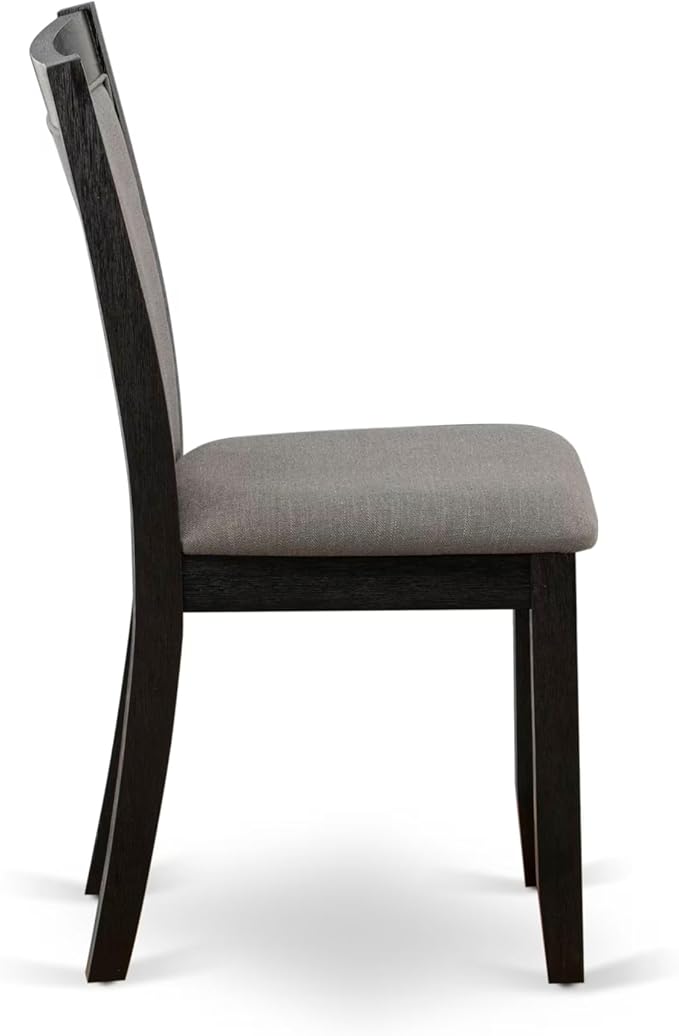 East West Furniture V627MZ650-6 6 Piece Modern Dining Table Set Contains a Rectangle Wooden Table and 4 Dark Gotham Grey Linen Fabric Parson Chairs with a Bench, 40x72 Inch, Multi-Color