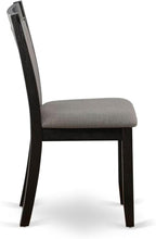 East West Furniture V677MZ650-7 7 Piece Dining Room Set Consist of a Rectangle Dining Table with V-Legs and 6 Dark Gotham Grey Linen Fabric Upholstered Chairs, 40x72 Inch, Multi-Color