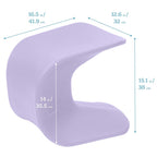ECR4Kids Wave Seat Perch Stool, 14in - 15.1in Seat Height, Flexible Seating, Light Purple, 2-Pack
