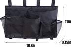 LEISUIT Hanging Storage Bag Bedside Organizer 9 Pockets Black (XL)