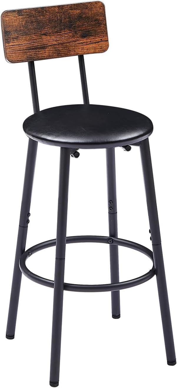Bar Table Set with Wine Bottle Storage Rack. Rustic Brown,47.24'' L x 15.75'' W x 35.43'' H, One Size