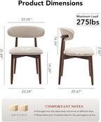 Dining Room Chairs Set of 4, Upholstered Farmhouse Dining Chairs, Modern Fabric Kitchen Chairs with Solid Wood Leg,Beige