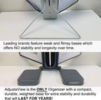 Ultimate Office AdjustaView 20-Pocket Desk Reference Organizer with Easy-Load Pockets and Compact Weighted Base for Stability, Black Pockets